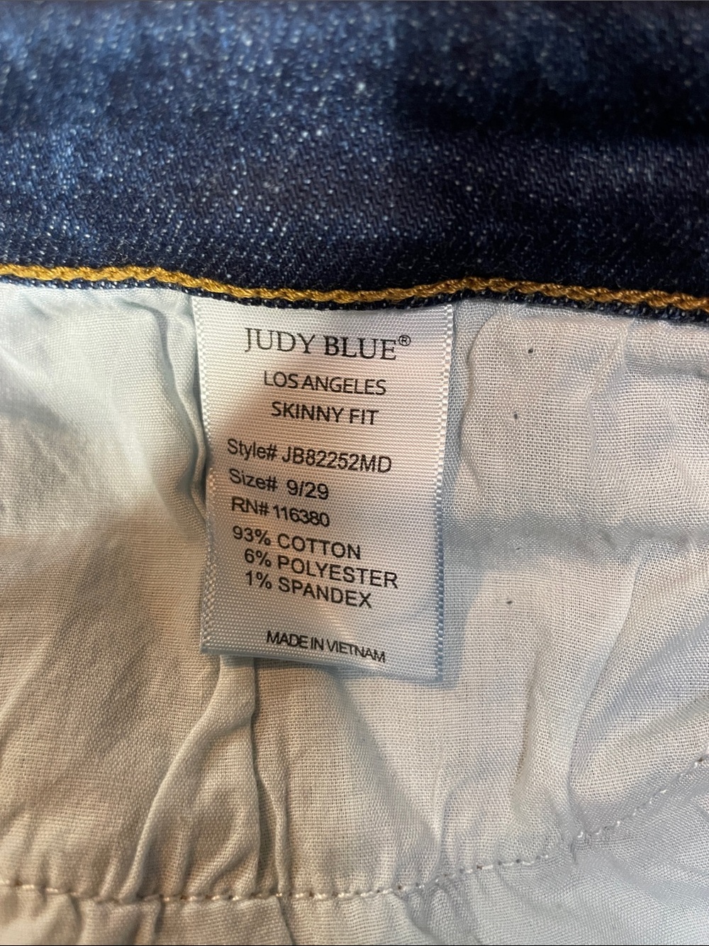 Judy Blue Sienna Skinny Jeans Deep Indigo Skinny Jeans Size 29 NWOT - Picture 12 of 12